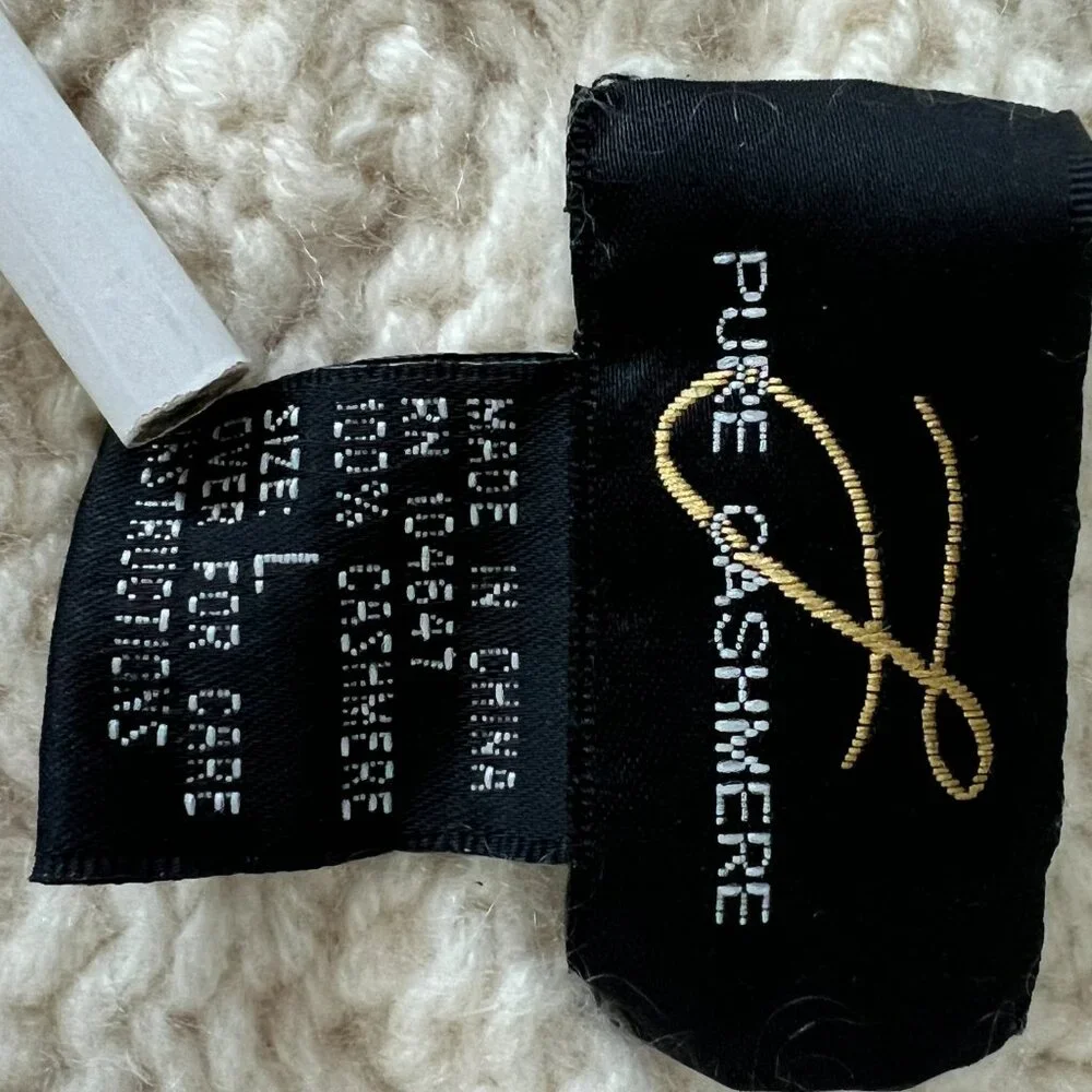 Pure Cashmere Fisherman's Cable Knit Sweater SZ L - Picture 8 of 16